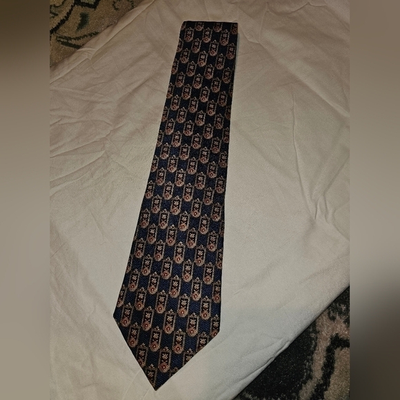 Christopher Hayes Tie Blue Gold - Picture 1 of 3
